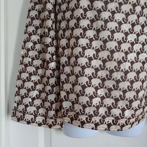 Tory Burch Lucky Elephant Sequin Playful Luxury Relaxed Fit Top 8 - Picture 5 of 9